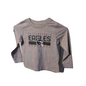 NFL Philadelphia Eagles Boys Long Sleeve Grey Football Shirt 4T NWOT